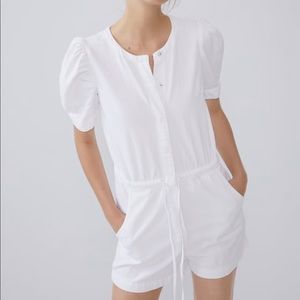 NWT Zara size M white denim romper